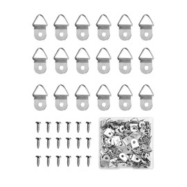 100 Pieces Small Triangle Ring Steel Picture Hangers with 100 Pieces Screws, Triangle Rings Picture Hangers, Small Single Hole D Hooks, Light Duty D Rings for Clock (Silver)