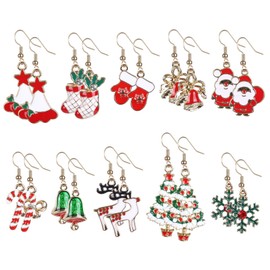 Naler Earrings Christmas Jewellery for Advent Calendar Women, Alloy Steel