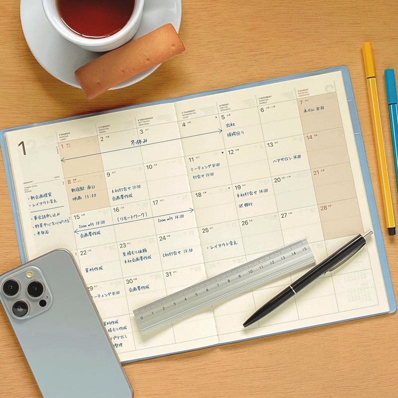 Laconic LAMD87-160WI Notebook, 2025, A5, Monthly Pocket, Wine (Begins December