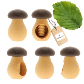 HOFMEISTER® Mushroom Nutcracker Made of Beech Wood, Handmade in Europe, Cracks Each Nut with Little Strength, Ideal for Children, Nut Shells Stay in the Cracker