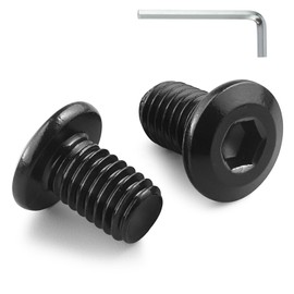 BNUOK M6-1.0 x 10mm Flat Head Hex Socket Cap Screws Bolts 30Pcs, M6 Bolt 304 Stainless Steel Black Zinc Plated, Full Thread, with Hex Spanner