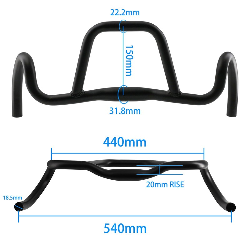Bicycle Drop Handlebar Aluminum Alloy Round Tube Gravel Handlebar 31.8