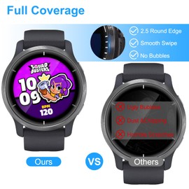 Beukei 3 Pack Screen Protector for Garmin Venu 2, Screenguard,Scratch Resistant, NO-Bubble, Crystal Clear, 9H Hardness,Full Screen Protector Film