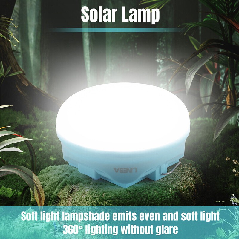 LINEBA 150W Solar Light Bulbs Waterproof Camping Tent Lamps For