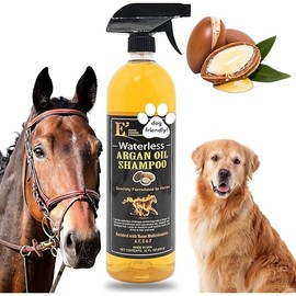 E3 Waterless Argan Oil Shampoo for Horses - Convinient Care for Mane & Tail, Effortless Application, Nourishes Hair & Skin, Versatile use, Time-Saving Solution, Amazing Smell 32 oz