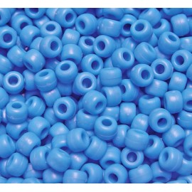 JOLLY STORE Crafts® Flat Tropic Blue 9x6mm Pony Beads made in USA 500pc for kids crafts jewelry