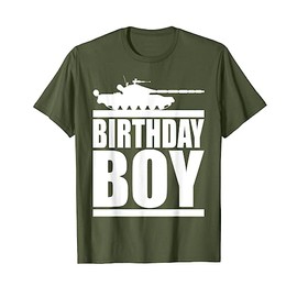 Army Party Birthday Boy Shirt Kids Military Tank Boys T-Shirt