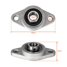 KCNOFNC Pack of 6 Pillow Block Bearings 10 mm Inner Diameter, Ball Bearing Flange Housing, Bearing Block with Ball Bearing, Housing Bearing, Bearing Housing