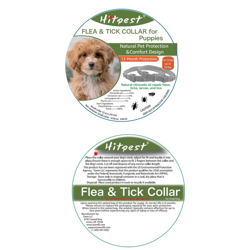 Flea and Tick Collar for Puppies - 12-Month Natural Protection