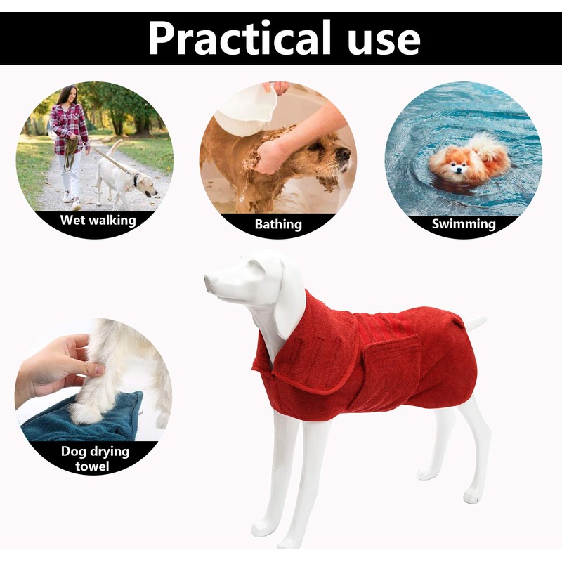 Geyecete Dog Drying Coat-Bathrobes for Dogs-Dog Drying Robe - Microfibre