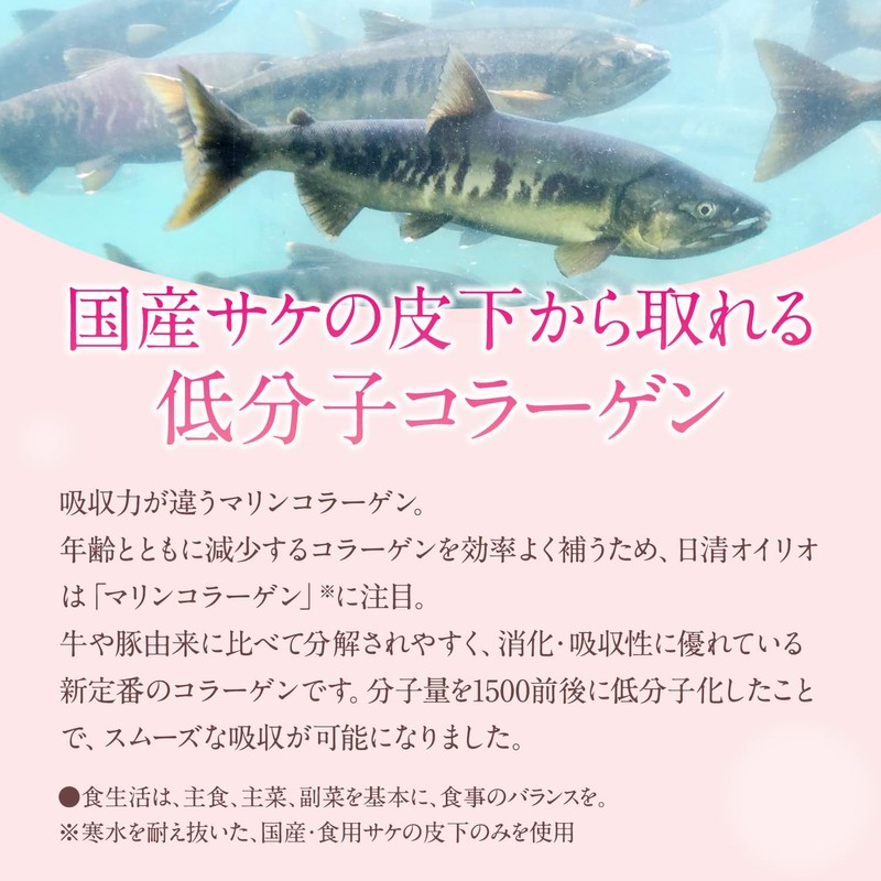 日清オイリオ 公式ストア クイックコラーゲン 45g (1.5g×30本) コラーゲン 低分子国産コラーゲン マリンコラーゲン 消化 吸収