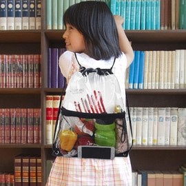 WEYIEDILA 1 pcs Drawstring Backpack Waterproof Foldable Transparent Travel Beach School Bag with Waterproof Drawstring Gym Sack Sports Bag for Sports School Gym Travel Swimming and Various Activities