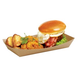 FBAFT103-50 Snack Tray, Large, Craft, 50 Pieces, Paper, Disposable Takeout, Hot Dogs, Hamburgers, Potatoes