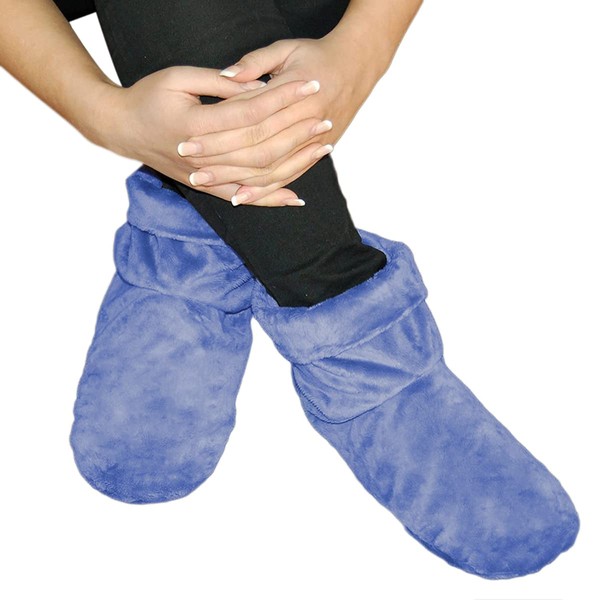 Herbal Concepts Aromatherapy Boot Shaped Microwaveable Wrap Made of Organic Flaxseed, Peppermint, & Spearmint for Feet | Comfort Booties Relieves Stress & Aches | Available in Blue