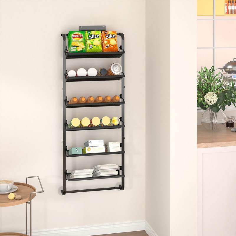 bukfen Over The Door Shoe Organizer,6-Tier Adjustable Door-Mounted/Wall-Mounted Shoe Rack,Heavy-Duty