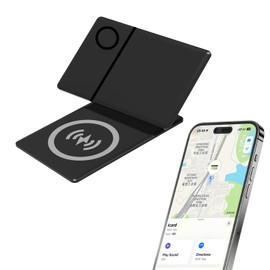 Wallet Tracker Card – GPS Item Locator Compatible with Find My(only iOS), Rechargeable Mini Car Tracker IP68 Waterproof Device for Wallets, Passports, Bags, No Monthly Fee