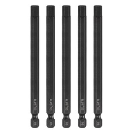 sourcing map 5pcs Hex Head Wrench Drill Bit 6mm(H6) Metric 1/4" Hex Shank 4"(100mm) Length S3 Steel Magnetic Impact Drivers Screwdriver Bit Industrial Grade Hexagon Electric Drill Bits
