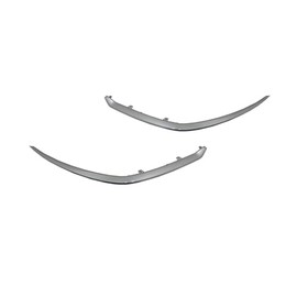 KarParts360 For Kia Forte 2019 20 21 22 2023 Bumper Cover Molding Driver And Passenger Side Pair | Front | Upper | PP Plastic | Gloss Gray | w/Headlight Filler | Replacement For KI1046110, KI1047110