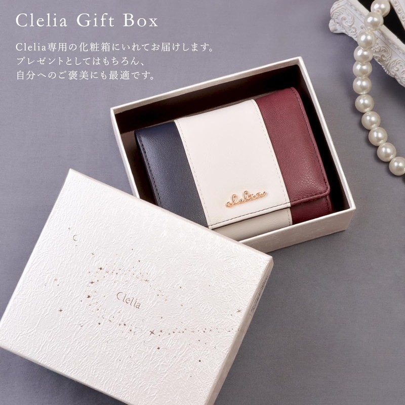 Clelia Riberte Series CL-17075 Women's Folding Wallet, Large Capacity, Bi-Fold,