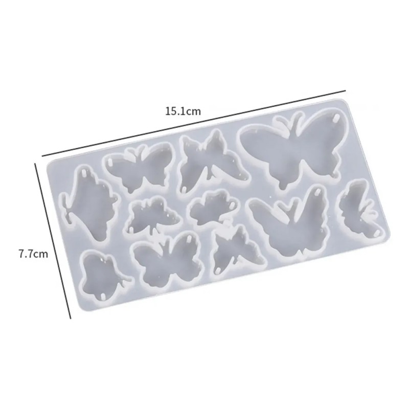 Molde De Silicona De Mariposa, Molde Colgante De Resina Para