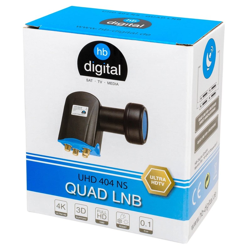 HB-DIGITAL Quad LNB LNC 4 Subscribers Direct Full HD TV