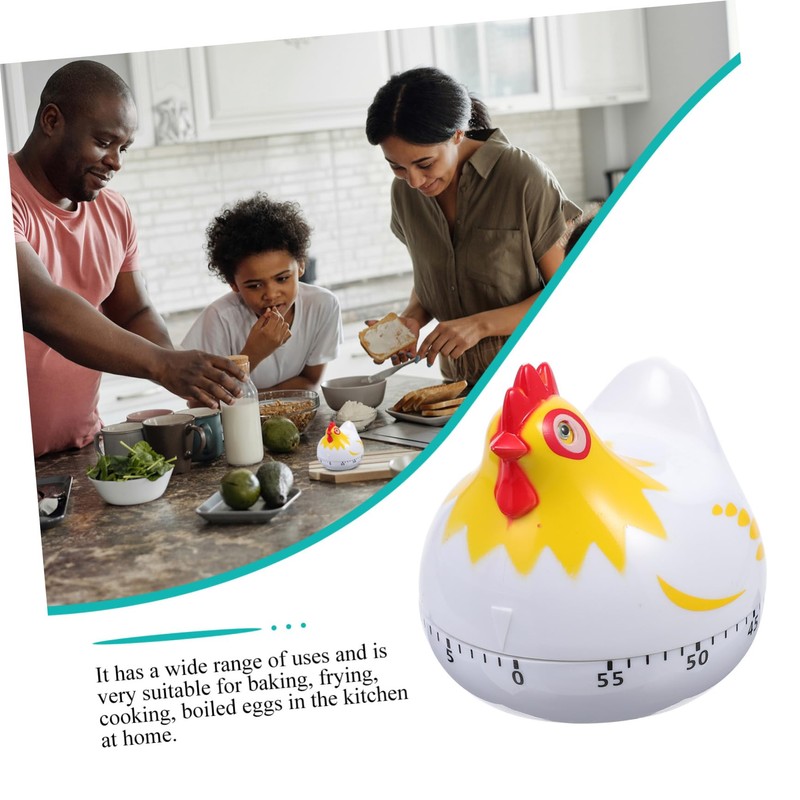 BIUDECO 1pc Lovely Chicken Countdown Timer Cute Mechanical Cooking Timer
