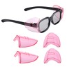 2 Pairs Safety Glasses Side Shields Large, Slip on Side