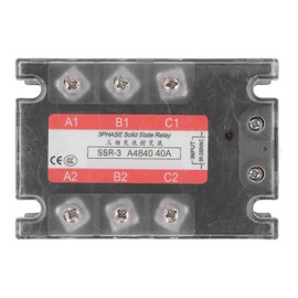 3 Phase Solid State Relay 40A LED Indicator Transparent Cover AC to AC SSR 90‑250V Input 24‑480V Output