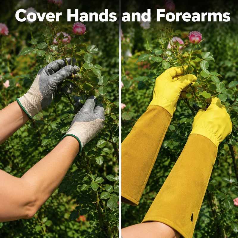 Long Thorn Resistant Rose Pruning Gloves – Breathable Garden Gauntlet