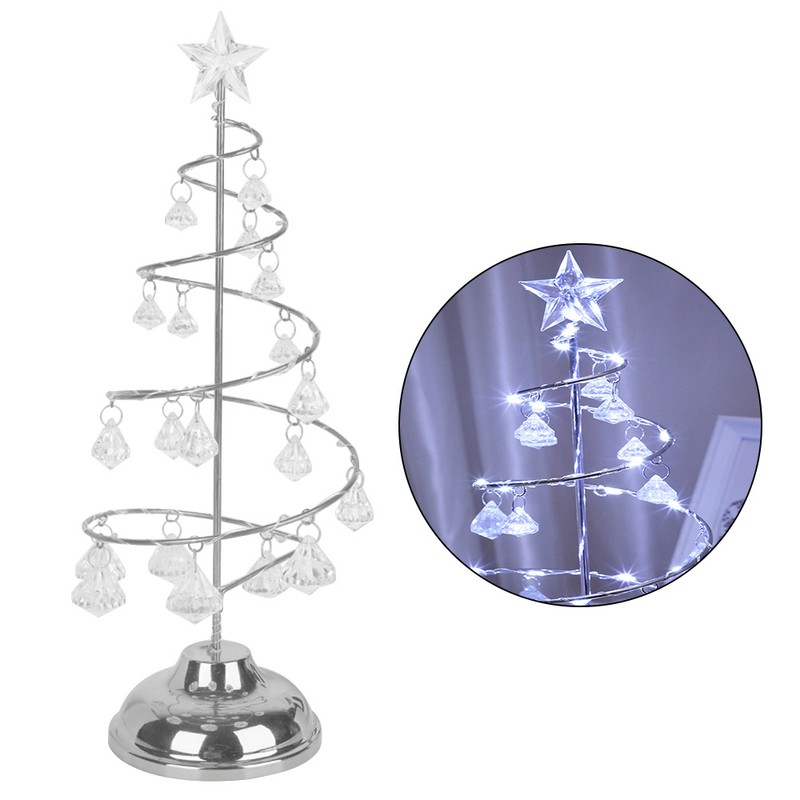 LED Christmas Tree Lamp Battery Powered Spiral Christmas Tree Table