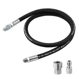 RIDGE WASHER Pressure Washer Whip Hose with Swivel, 3/8'' Power Washer Jumper Hose, Reel Connector Hoses for Pressure Washing with Adapter Set, 4 FT, 4000 PSI