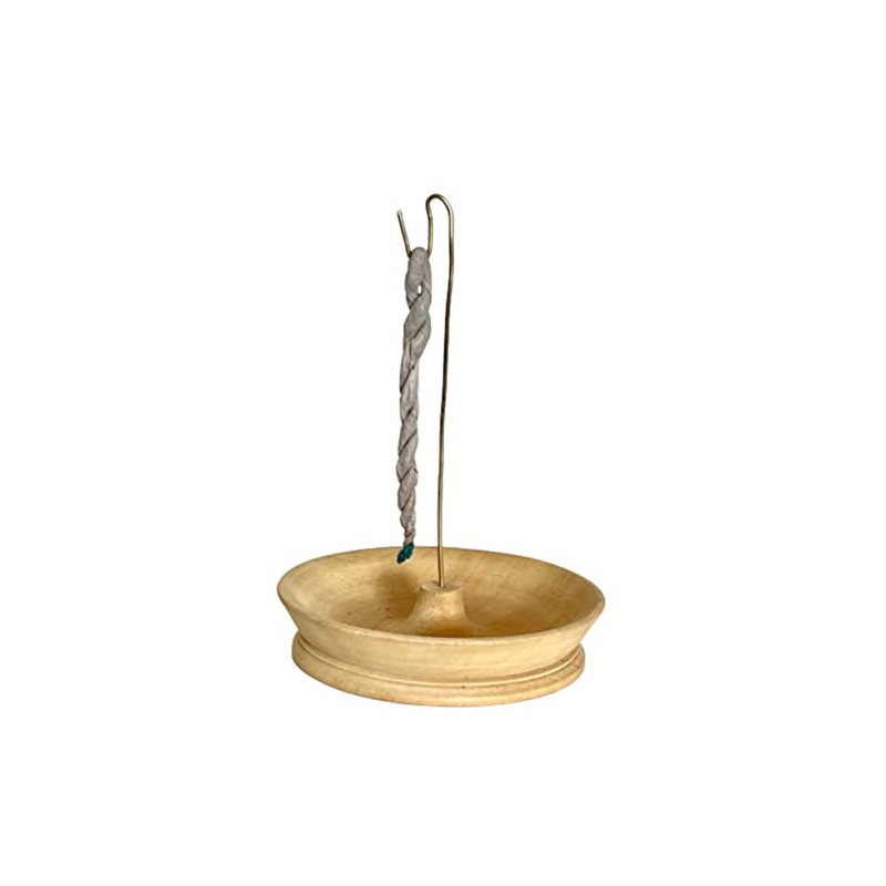 Snow Hill Incense Rope Holder Burner with 1 Bundle 45