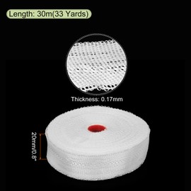 MECCANIXITY Fiberglass Cloth Tape Fiberglass Mesh Glass Fiber Mesh Woven Fiberglass Fabrics Insulation Tape 30m(33 Yard) x20mmx0.17mm for Reinforcement Repair