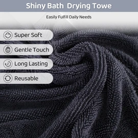 3PCS Shiny Bath Wipes Cleaning Cloths for Shower,Ultra Absorbent Microfiber Cleaning Cloths,Bathroom Drying Towel for Window Shower Kitchen Car Drying Towel (3, 40 * 40cm)