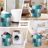 Laundry Hamper,Art Painting Laundry Basket,Grey Blue Waterproof Oxford Cloth Storage