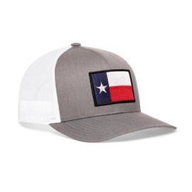 HAKA Texas Flag Hat – Texas Trucker Hat Baseball Cap Snapback Golf Hat (Grey/White)