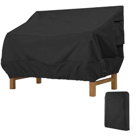 Donken Garden Bench Cover 4 Seater, Bench Protective Cover, Windproof Tarpaulin, Oxford Cover, UV-Resistant Bench Cover for Bench, Garden Furniture, Garden Sofa (Black, 224 x 83 x 84 cm)