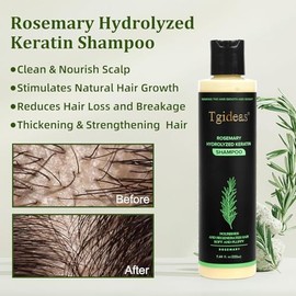 Champú orgánico para el crecimiento del cabello con romero para mujeres y hombres Champú natural para fortalecer y espesar con queratina hidrolizada p
