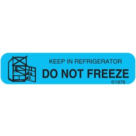 PHARMEX 1-15G Permanent Paper Label,"Dont Freeze Keep", 1 9/16" x 3/8", Blue (500 per Roll, 2 Rolls per Box)