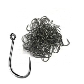 Dingbear 100 Piece Fishing Hooks Combination Set Barbless - Carbon Steel Barbless Fishing Hooks, Suitable for Rivers, Lakes, Oceans and Ponds, Barbless 8#