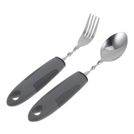 MAGICLULU 2pcs Anti-Shake Tableware for The Elderly Handles Silverware Utensils Spoons Cutlery Handed Adaptive Equipment Handicaps Accessories for Daily Holding Spoon Aid Stainless Steel