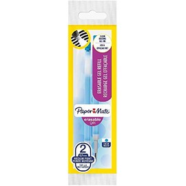Paper Mate Erasable Gel Pen Refills, Medium 0.7 mm Tip - Turquoise, Pack of 2