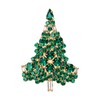 EVER FAITH Art Deco Christmas Tree Brooch Green Austrian Crystal