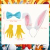 Suhine 4 Pcs Bunny Costume Bunny Ear Headband Bow Tie