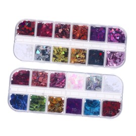 Healvian Heart Shaped Manicure Sequins Nail Art Supplies for DIY Decor Ultra-Thin Glittering Nail Paillettes for Weddings Parties and Personal Use