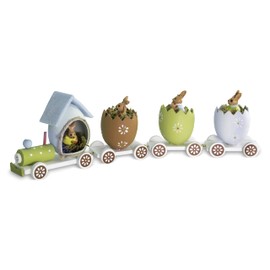 My Home Easter Train Easter Decoration Rabbit Train Easter Gift, Egg Cart, Easter Eggs and Rabbits, Ice Rink, Approx. 29 x 8 cm