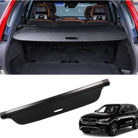 Marretoo for Volvo XC90 Cargo Cover 2024 2025 2016 2017 2018 2019 2020 2021 2022 2023 for Volvo XC90 Accessories Black Retractable Trunk Cover Security Shield Shade