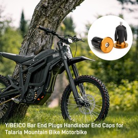 YIBEICO Bar End Plugs Handlebar End Caps for Talaria/Honda/Surron Light Bee/Yamaha/Suzuki Kawasaki, 7/8" Aluminum Handlebar Grip with Spanner for Taparia (Yellow)