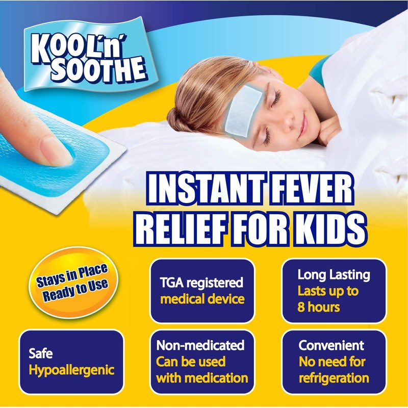 Kool 'n' Soothe Kids Fever Relief Sheets, 6 Count -