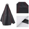 CENPEK Car Shift Knob Cover-Universal Stitch Black PVC Leather Manual